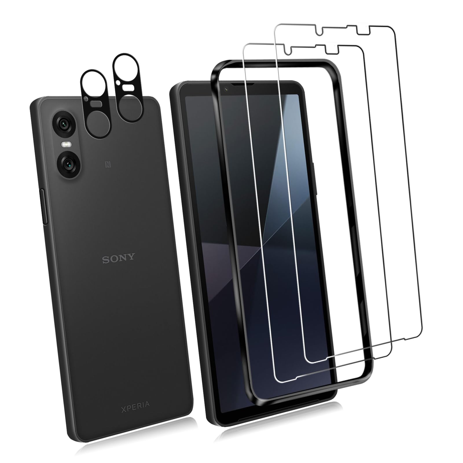 Amazon | 対応 Xperia 10 VI ガラスフィルム 【ガイド枠付き】2